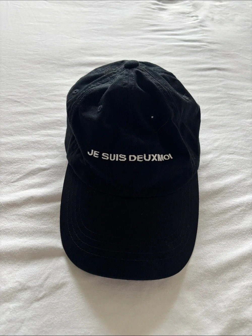 DeuxMoi Embroidered Black Baseball Cap